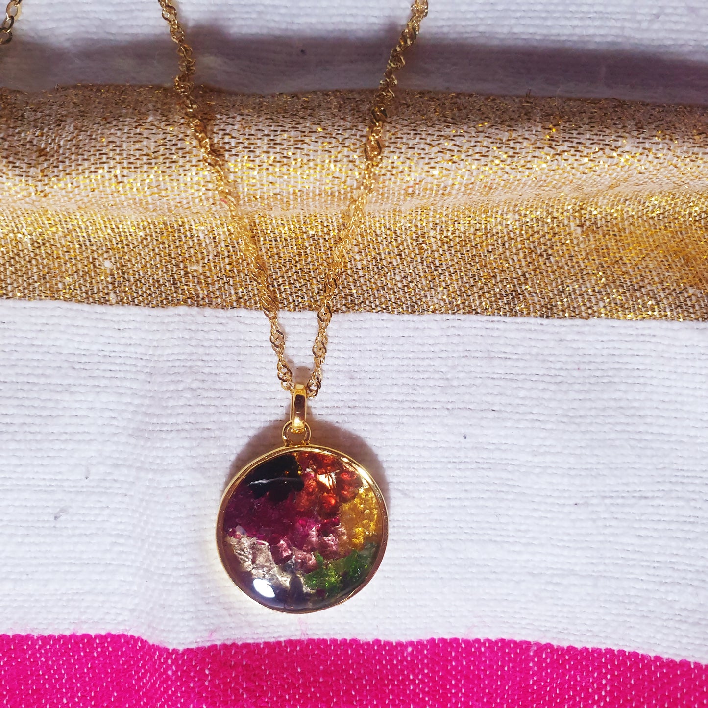 Gold Duara Gemstones Necklace