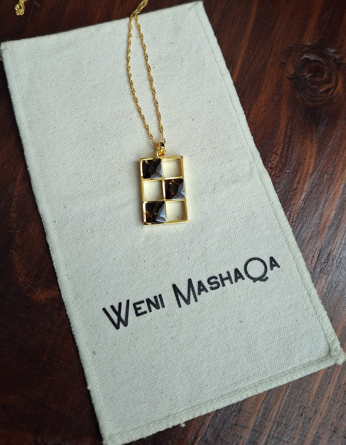 Gold Black Tourmaline Bao Necklace