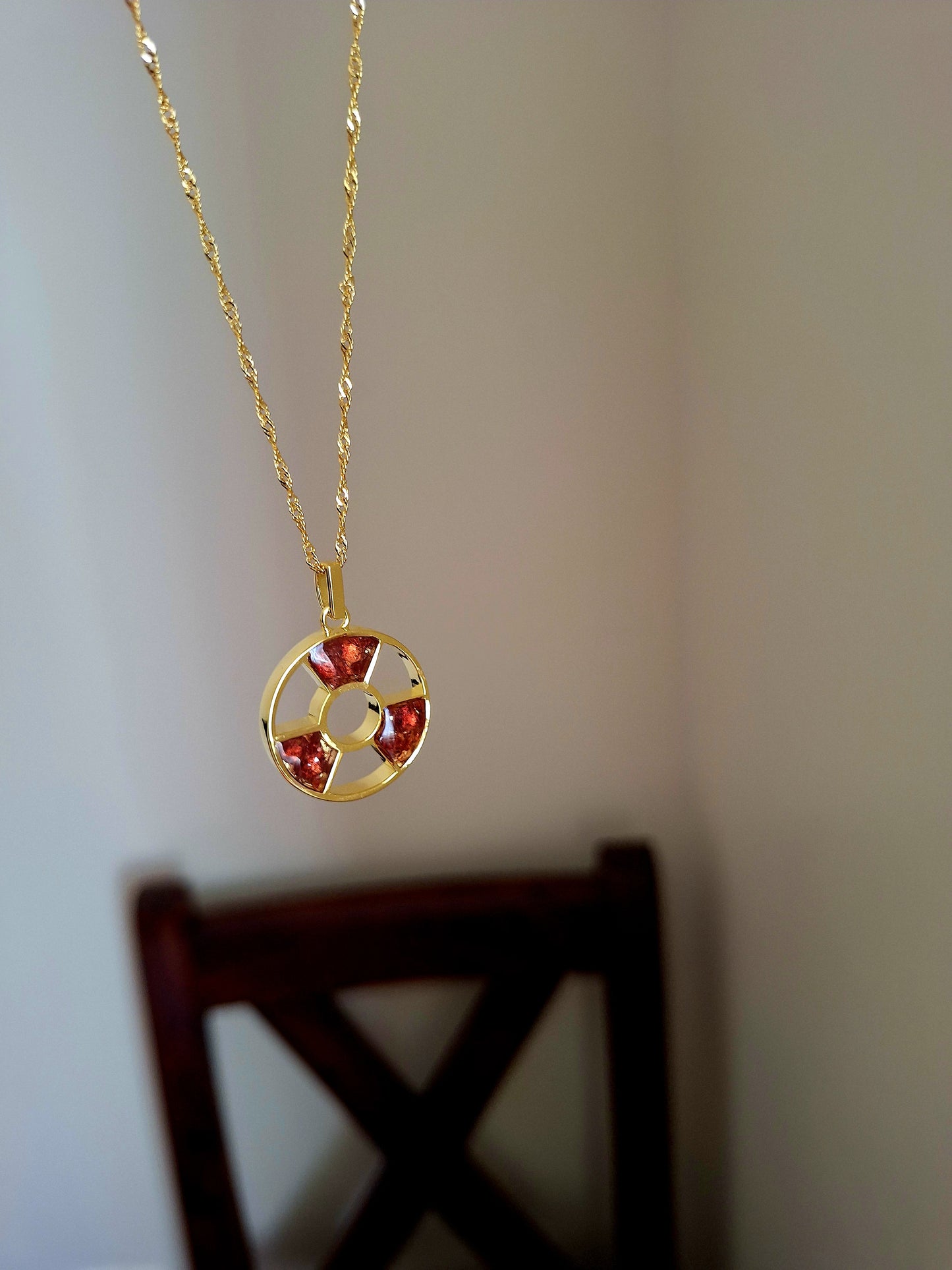 Gold Red Garnet Tania Necklace