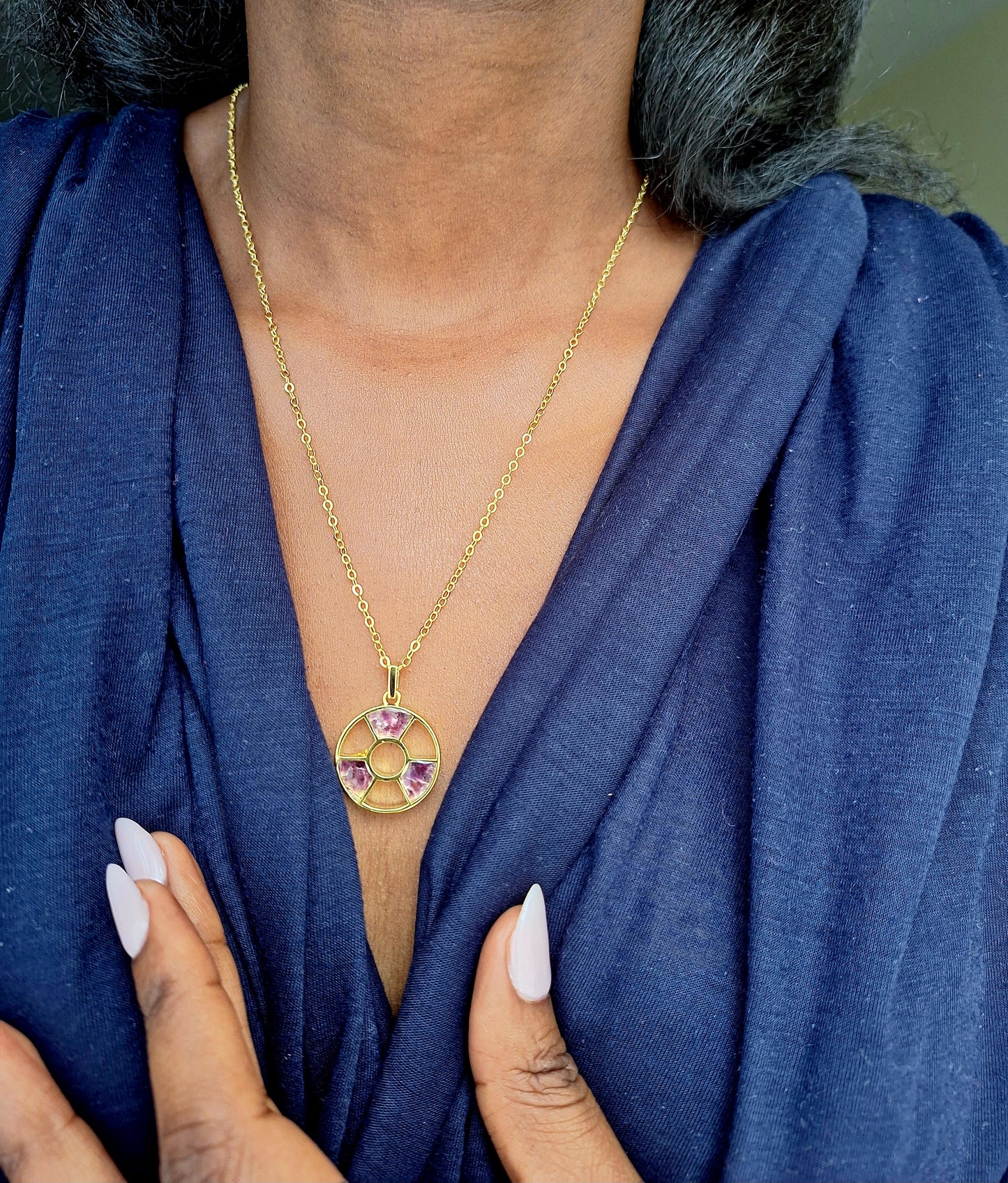 Gold Amethyst Tania Necklace