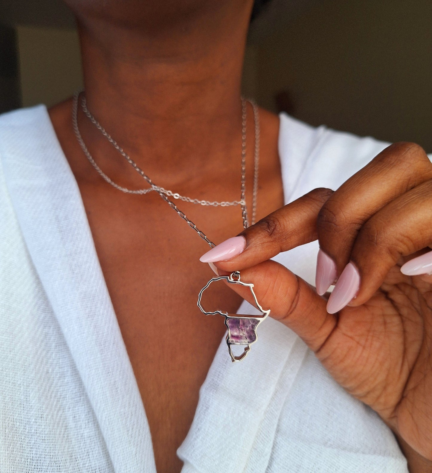 Silver Amethyst Afrika Necklace