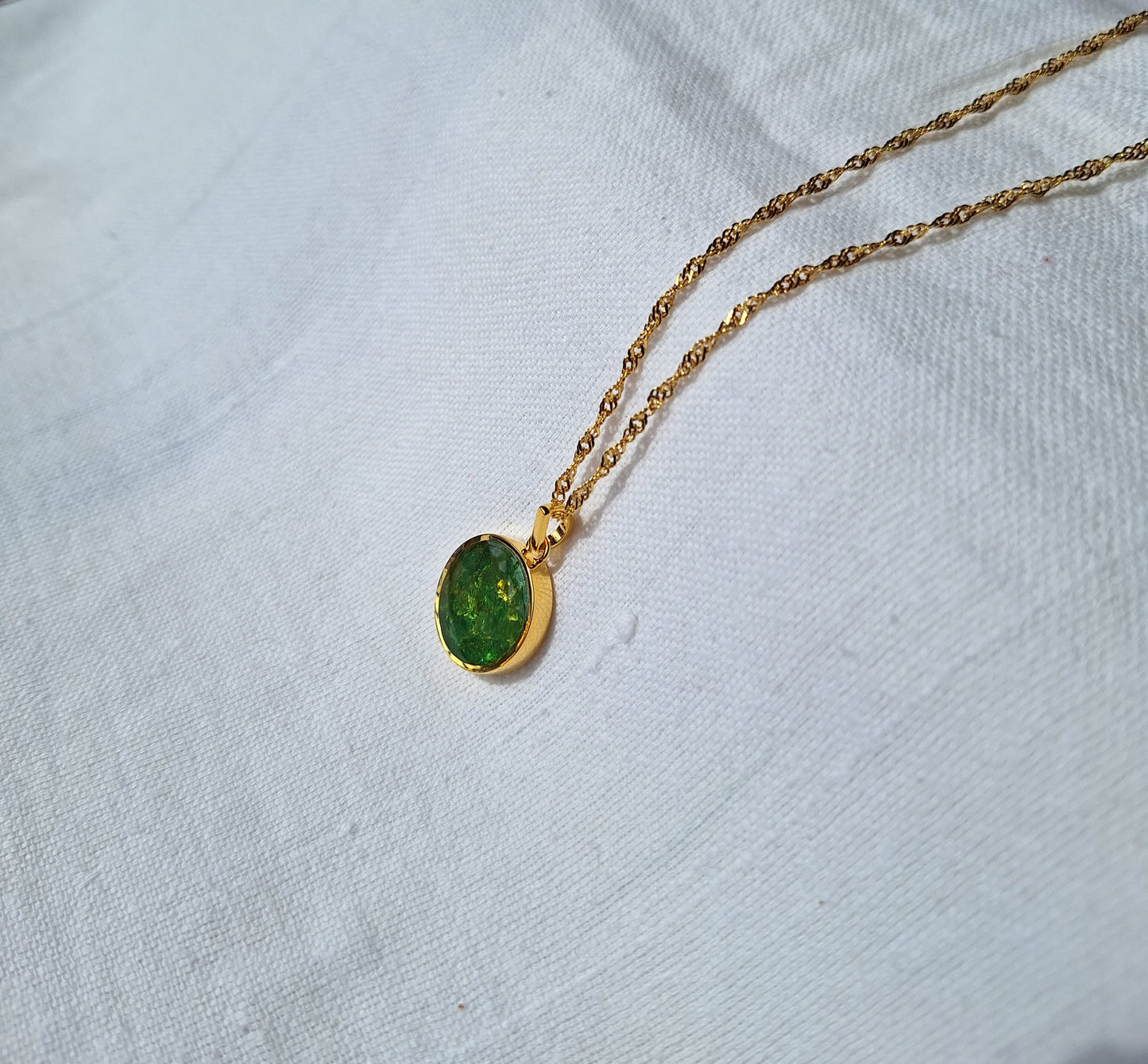 Gold Mini Duara Tsavorite Necklace