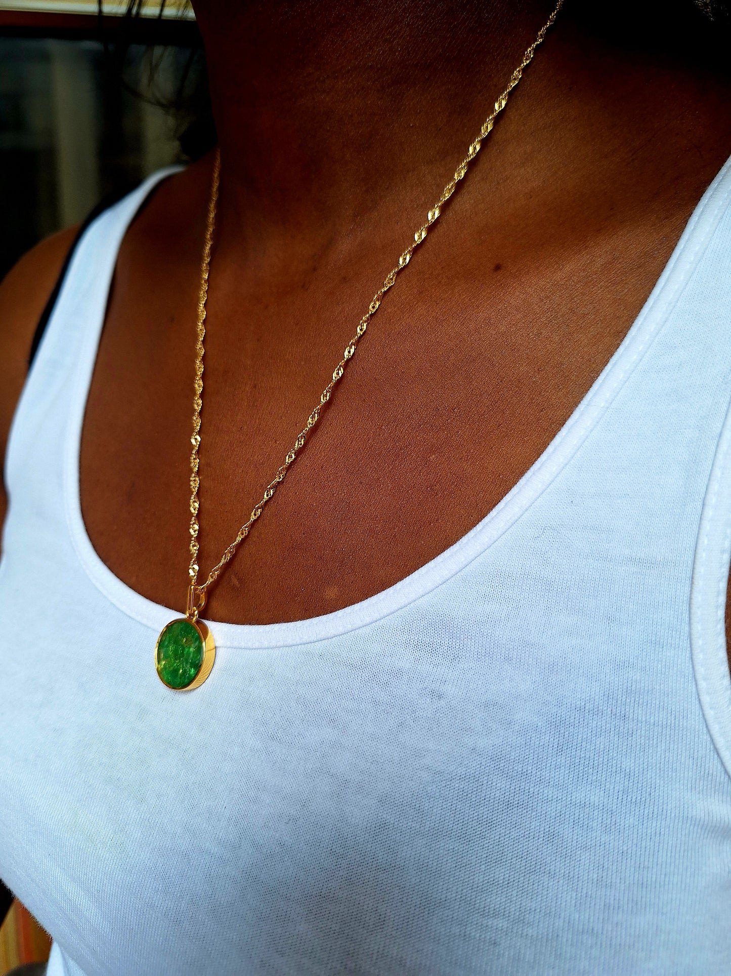 Gold Mini Duara Tsavorite Necklace