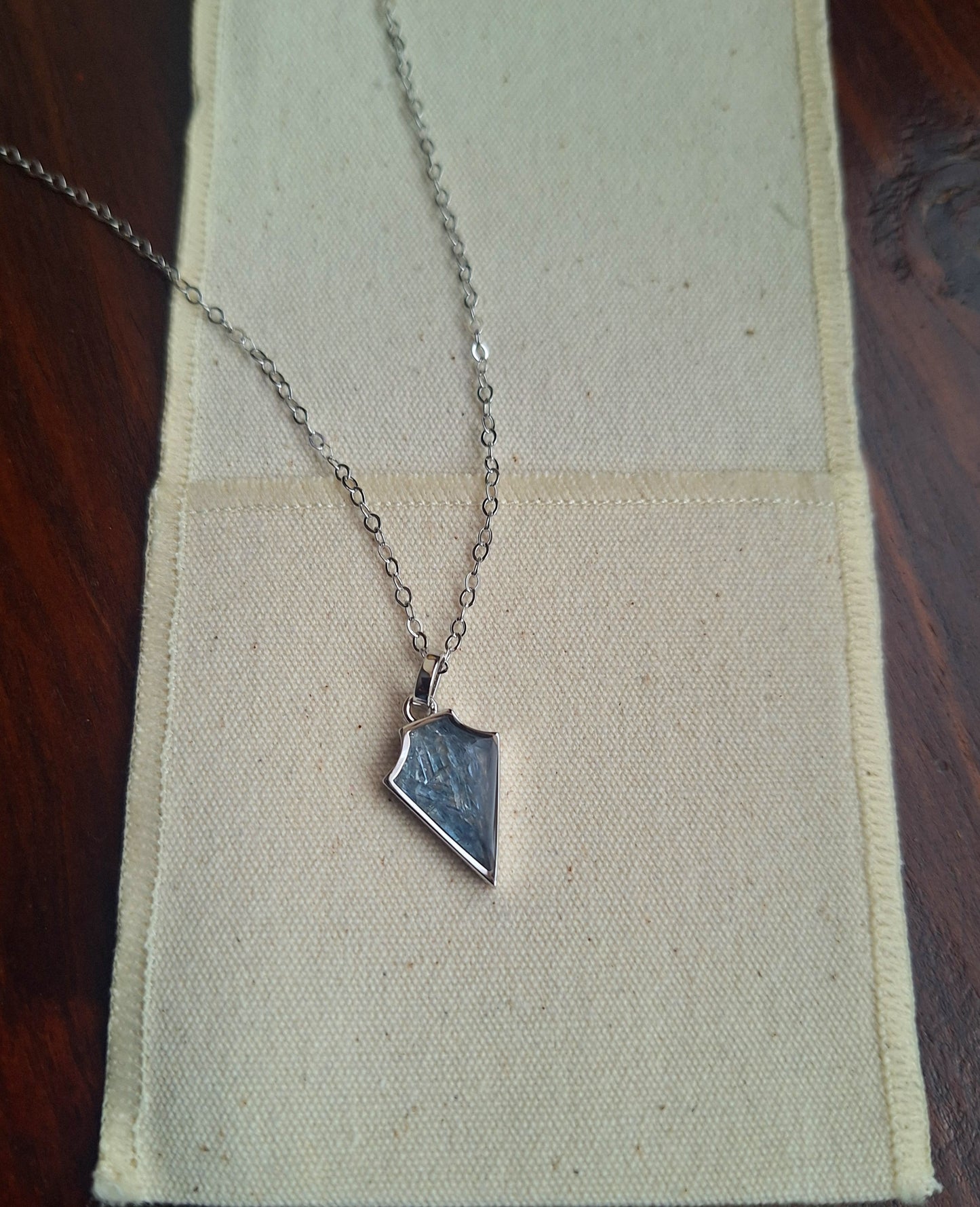 Silver Kyanite Ngao Necklace