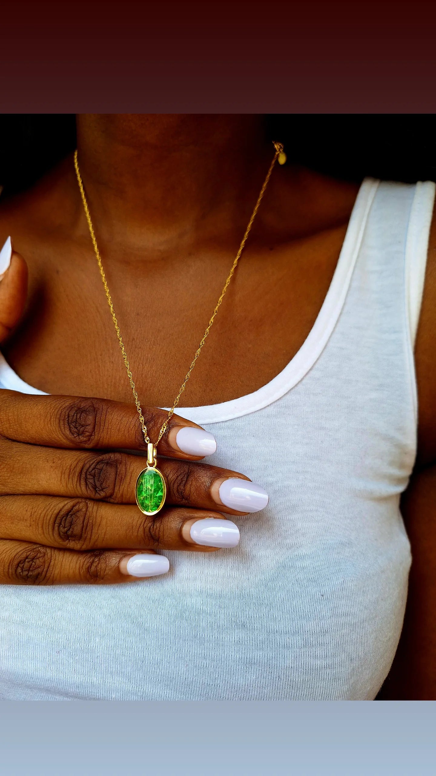 Gold Binti Tsavorite Necklace