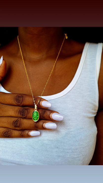 Gold Binti Tsavorite Necklace