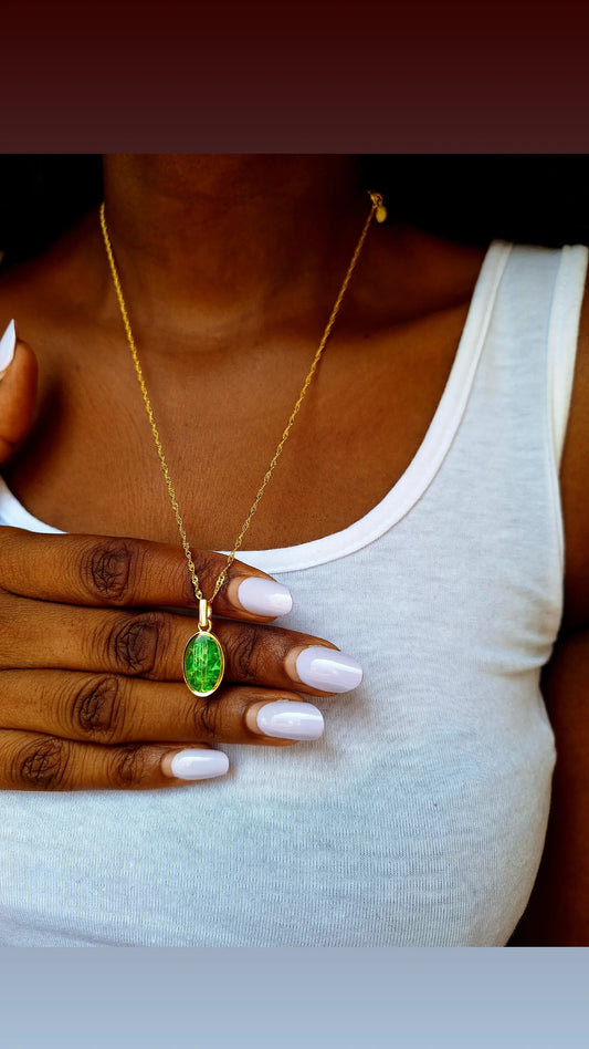 Gold Binti Tsavorite Necklace