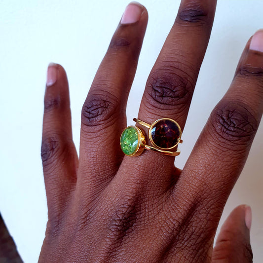 Gold Dogo Gemstone Rings