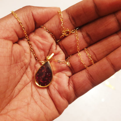 Gold Pyrope Chozi Necklace