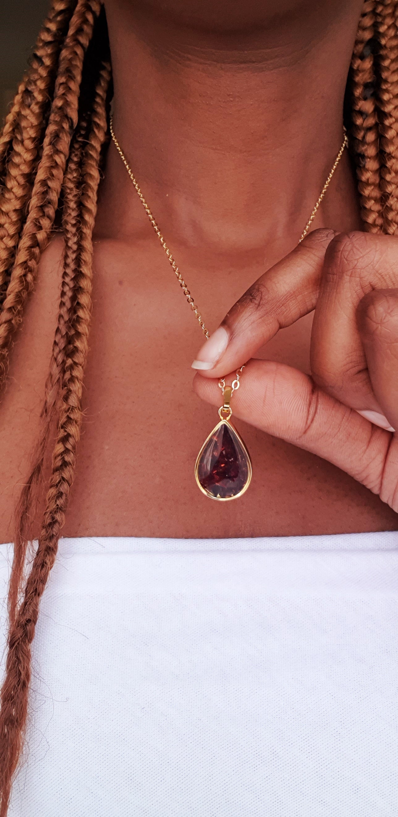 Gold Pyrope Chozi Necklace
