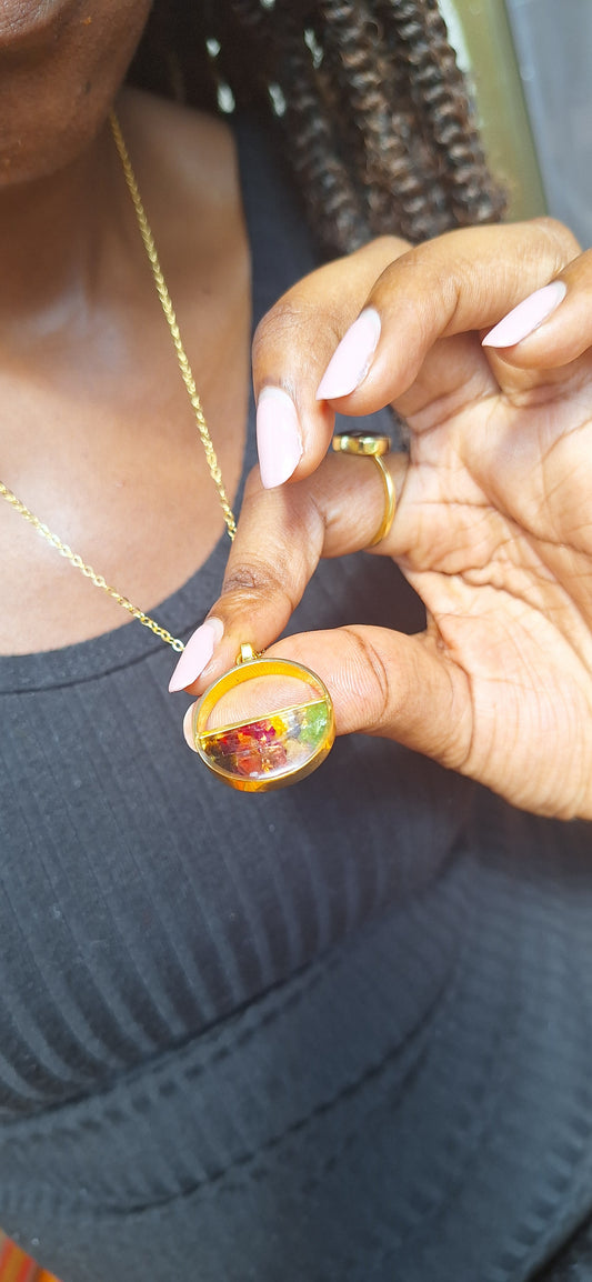 Gold Rainbow Mwezi Necklace