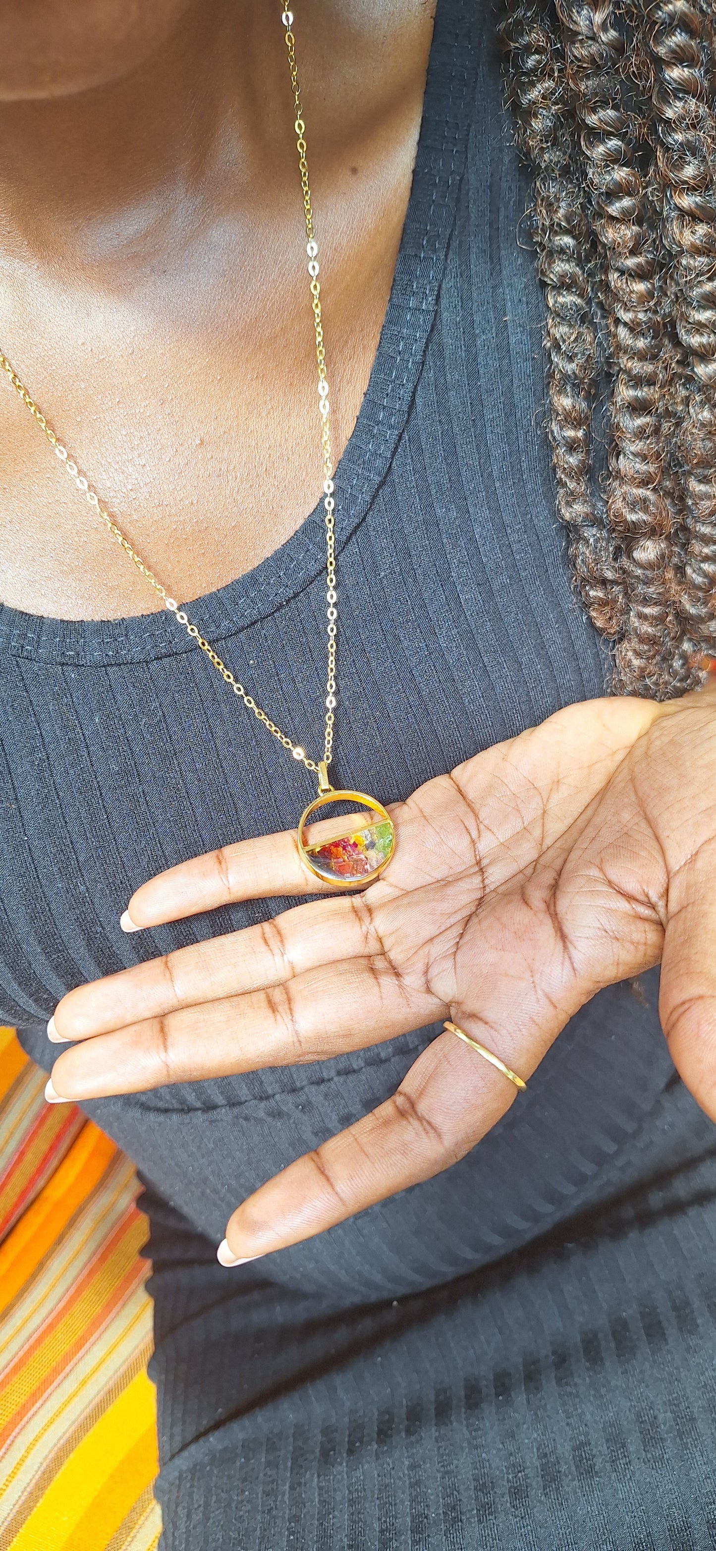 Gold Rainbow Mwezi Necklace