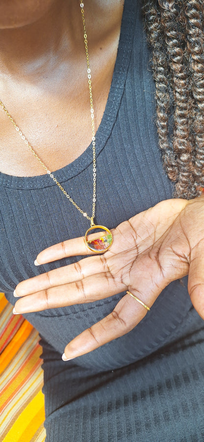 Gold Rainbow Mwezi Necklace