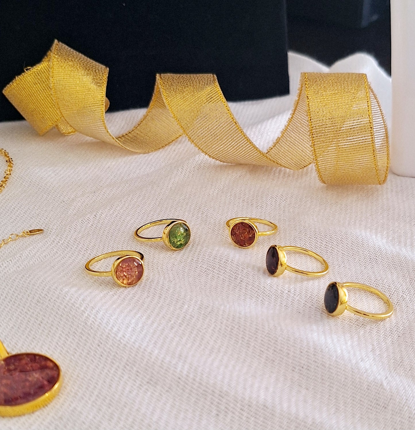 Gold Dogo Gemstone Rings