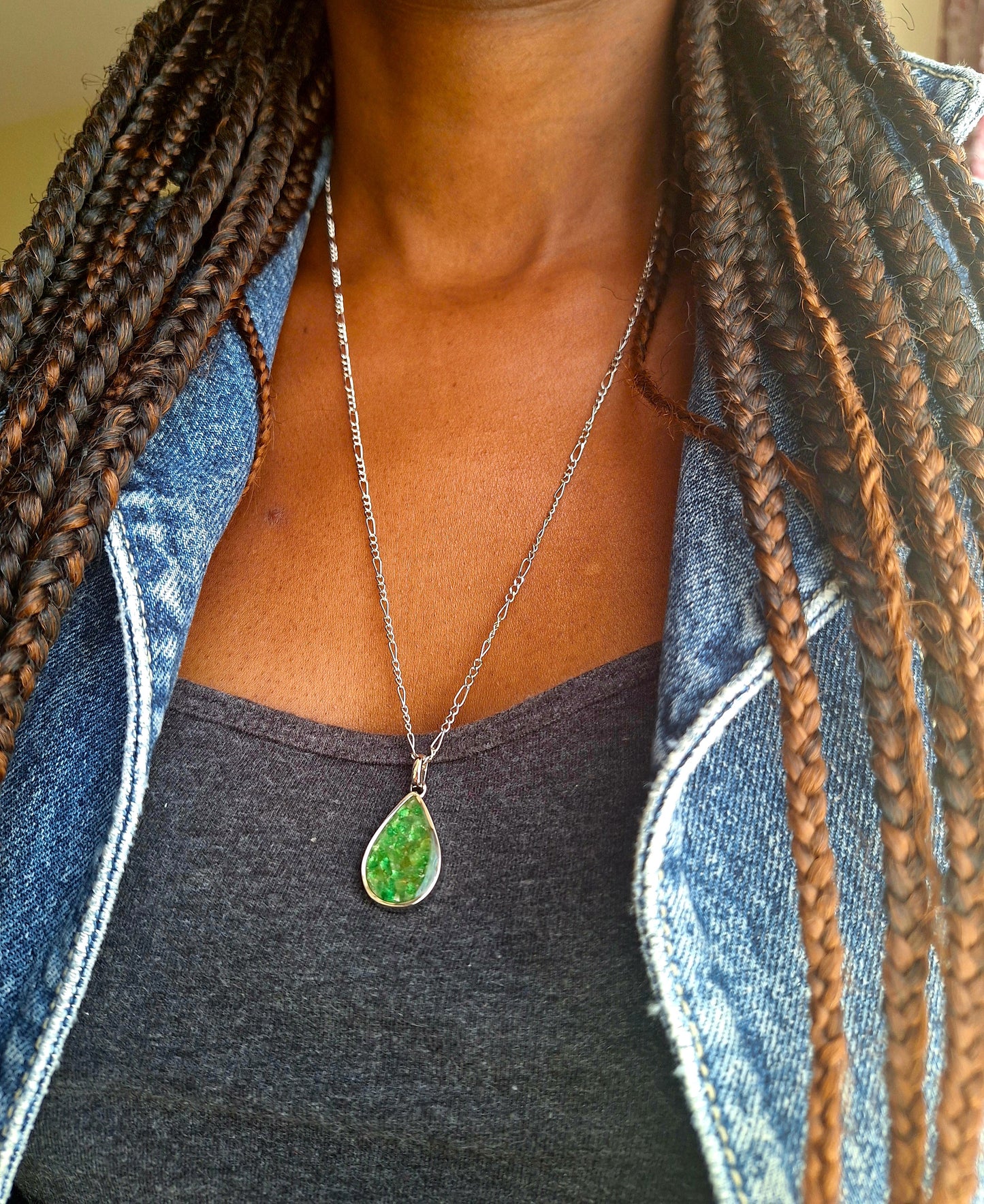 Silver Tsavorite Chozi Necklace