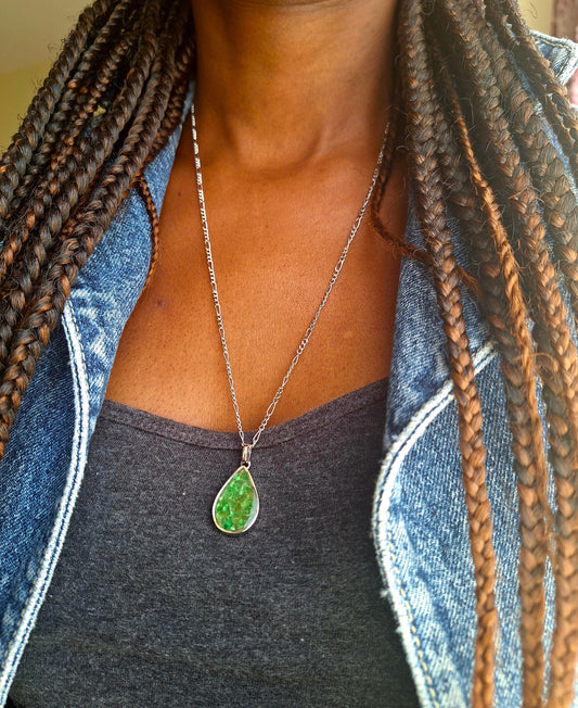 Silver Tsavorite Chozi Necklace