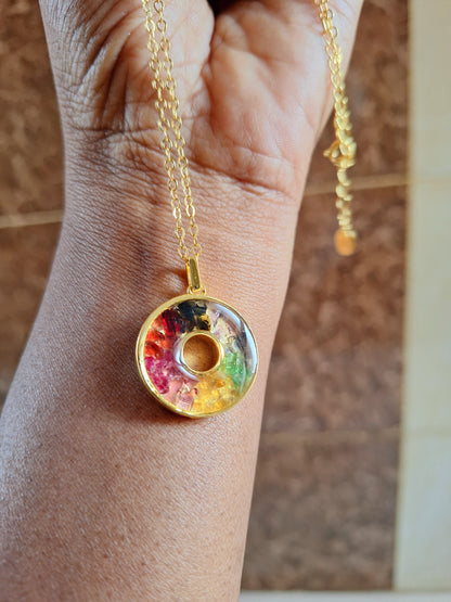 Gold Rainbow Malkia Necklace