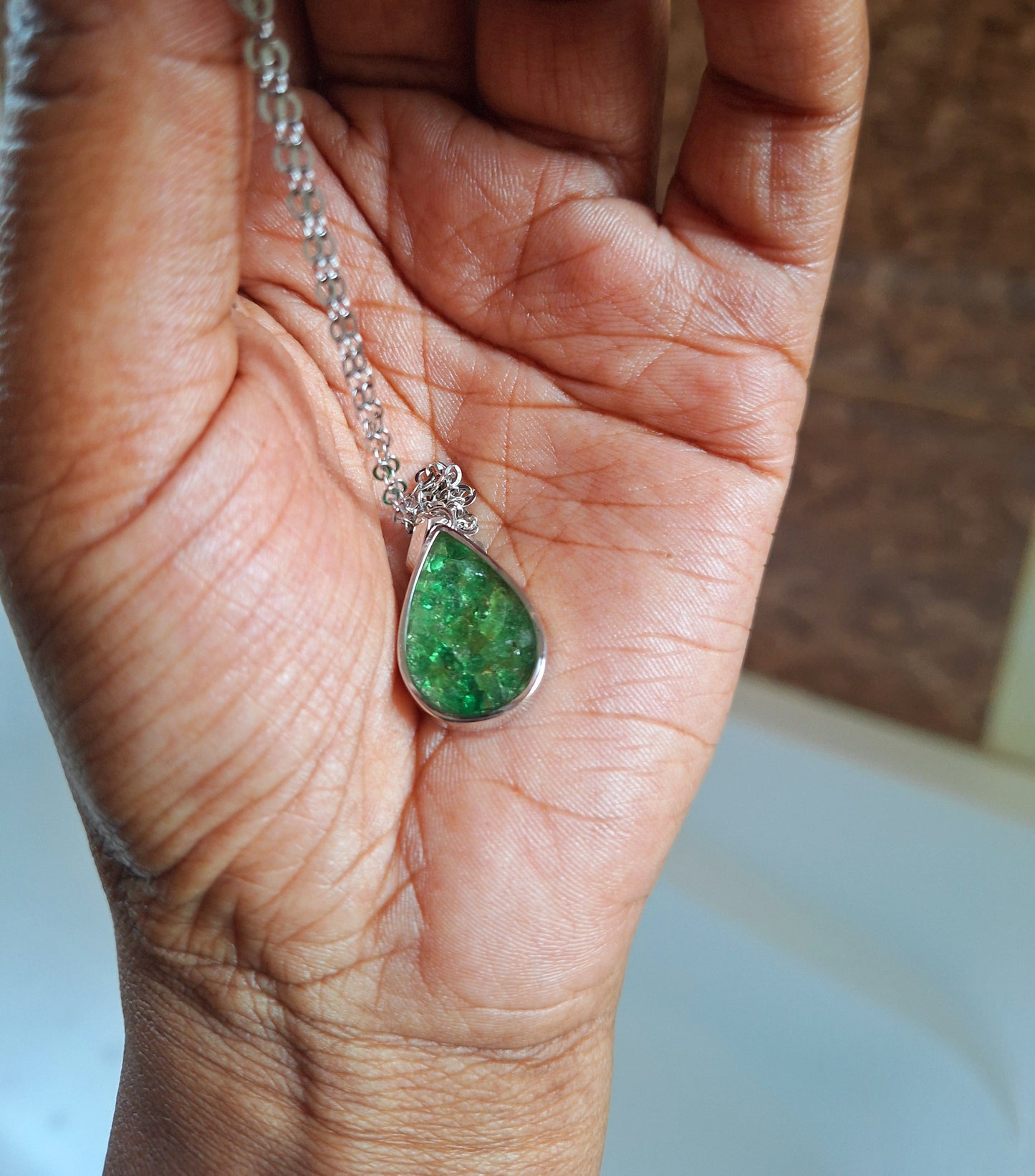 Silver Tsavorite Chozi Necklace