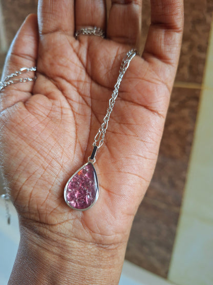 Silver Rhodolite Chozi Necklace