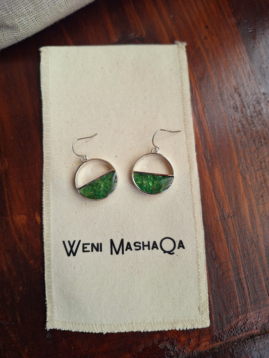 Silver Tsavorite Mwezi Earrings