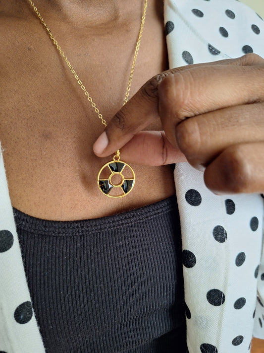 Gold Black Tourmaline Tania Necklace
