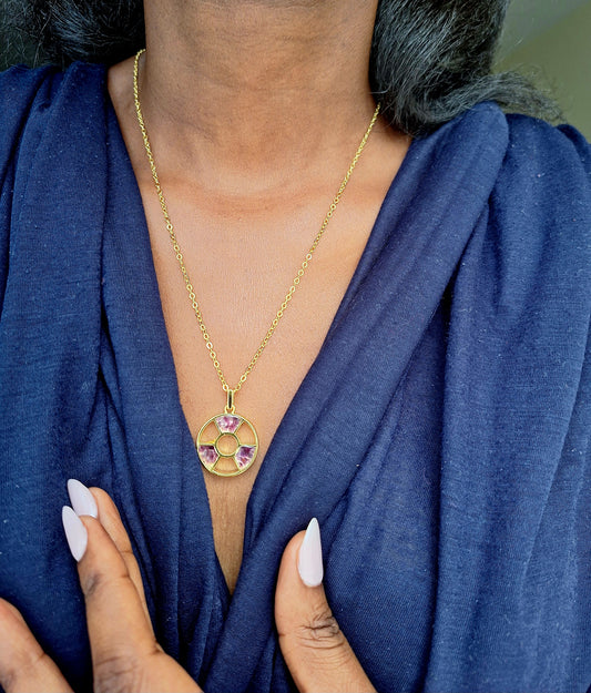 Gold Amethyst Tania Necklace