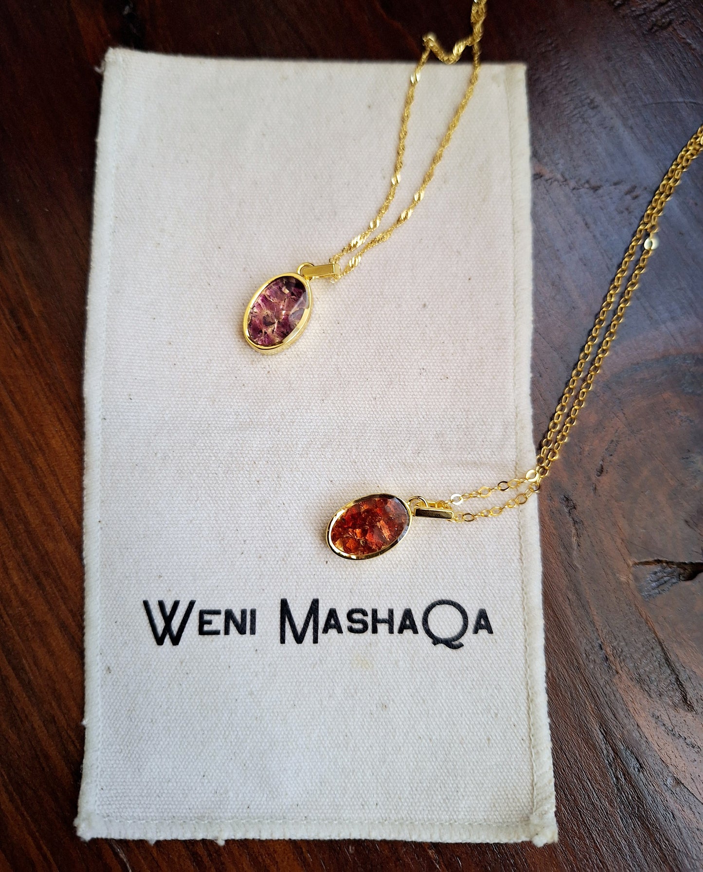 Gold Red Garnet Binti Necklace
