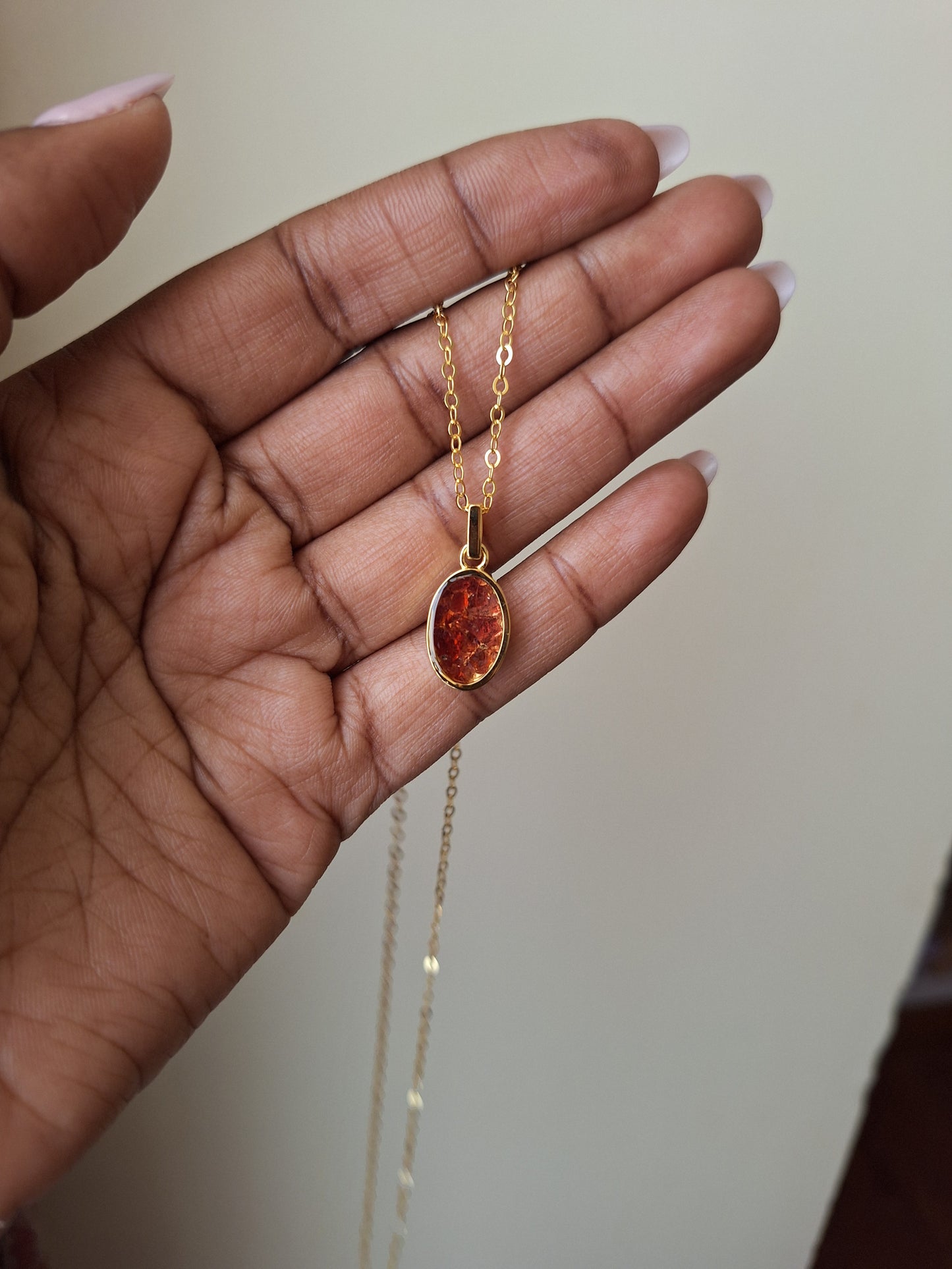 Gold Red Garnet Binti Necklace