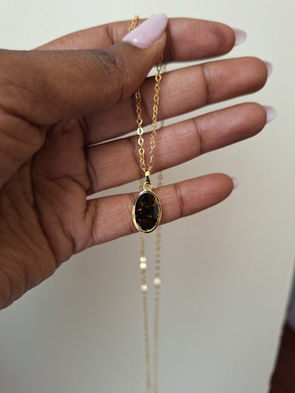 Gold Black Tourmaline Binti Necklace