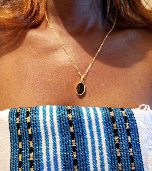 Gold Black Tourmaline Binti Necklace