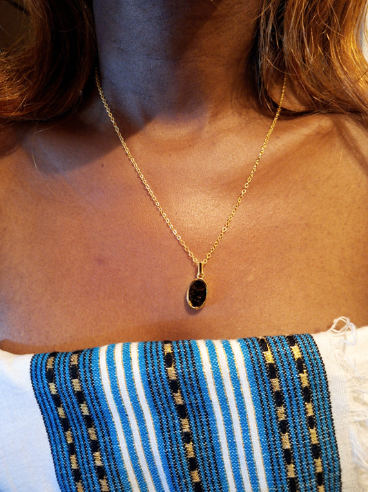 Gold Black Tourmaline Binti Necklace