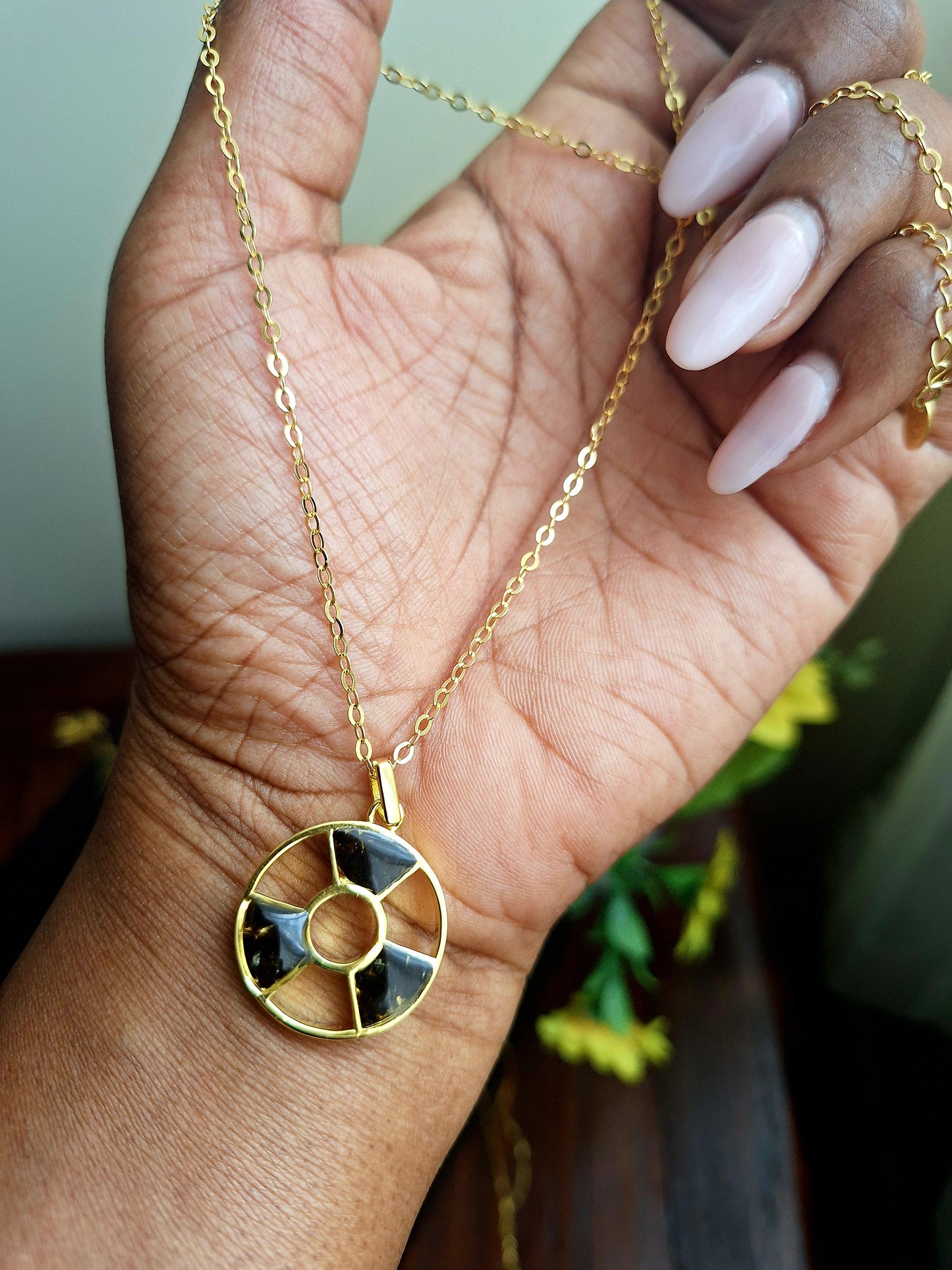 Gold Black Tourmaline Tania Necklace