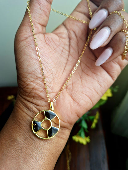 Gold Black Tourmaline Tania Necklace