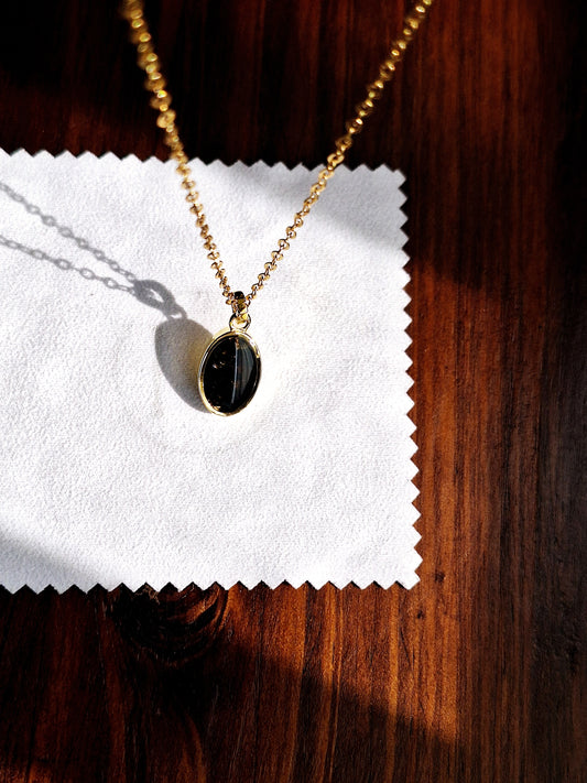 Gold Black Tourmaline Binti Necklace