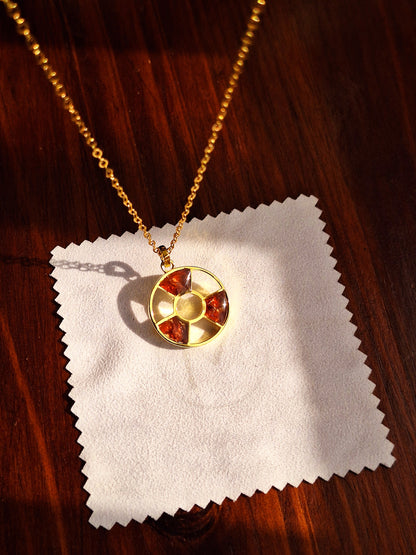 Gold Red Garnet Tania Necklace