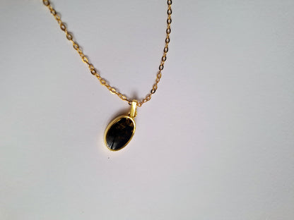 Gold Black Tourmaline Binti Necklace