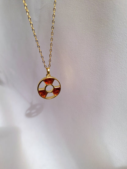 Gold Red Garnet Tania Necklace
