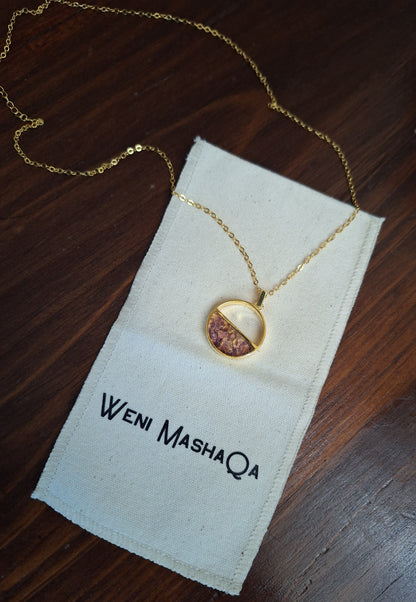 Gold Amethyst Mwezi Necklace