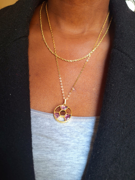 Gold Amethyst Tania Necklace