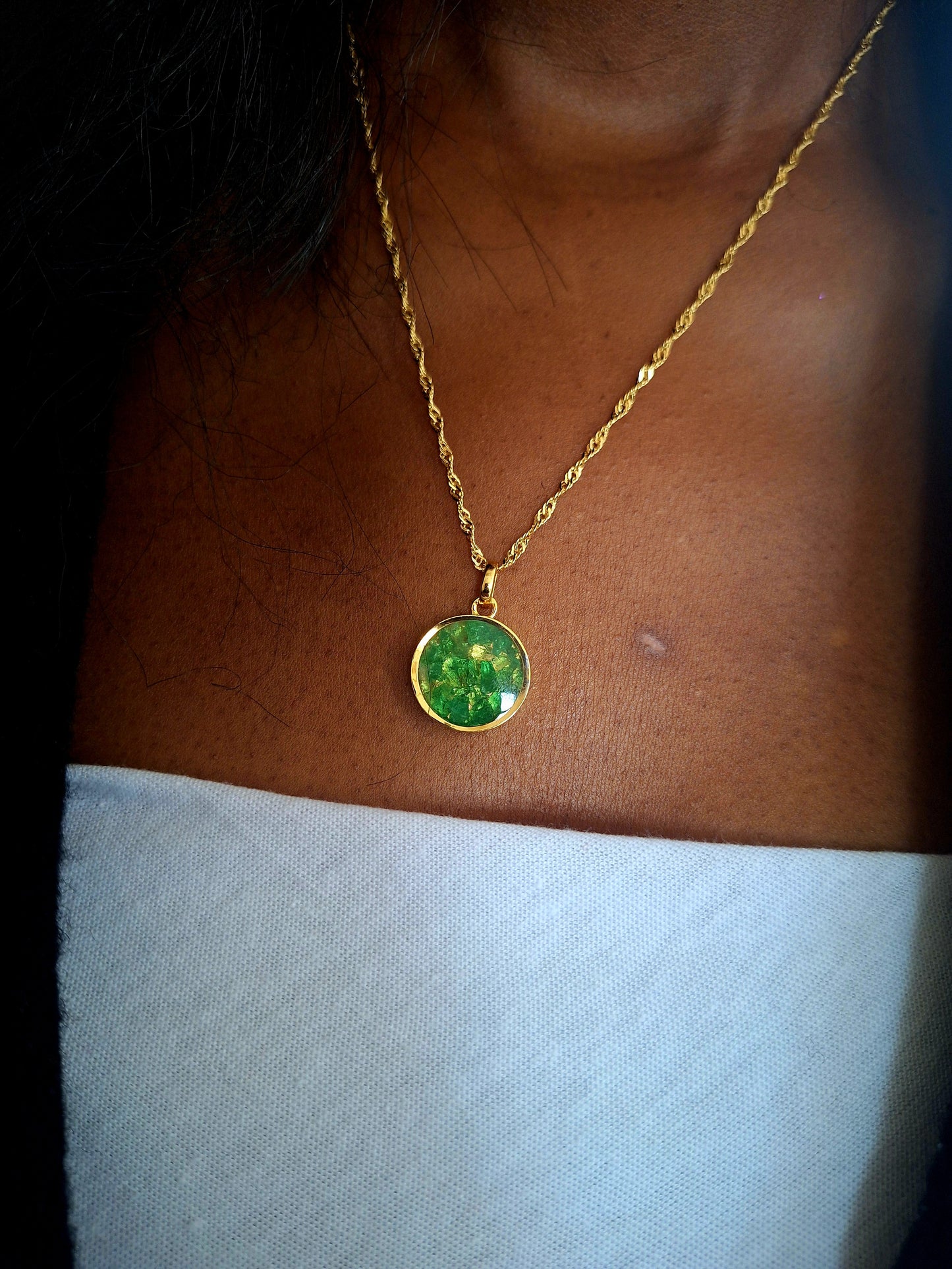 Gold Mini Duara Tsavorite Necklace