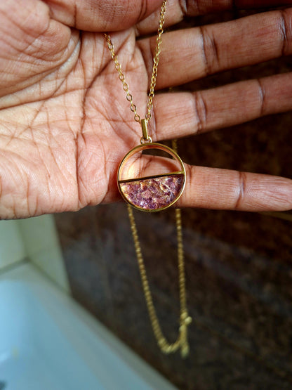 Gold Amethyst Mwezi Necklace