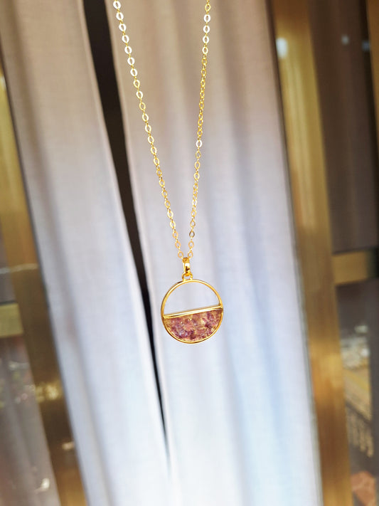 Gold Amethyst Mwezi Necklace