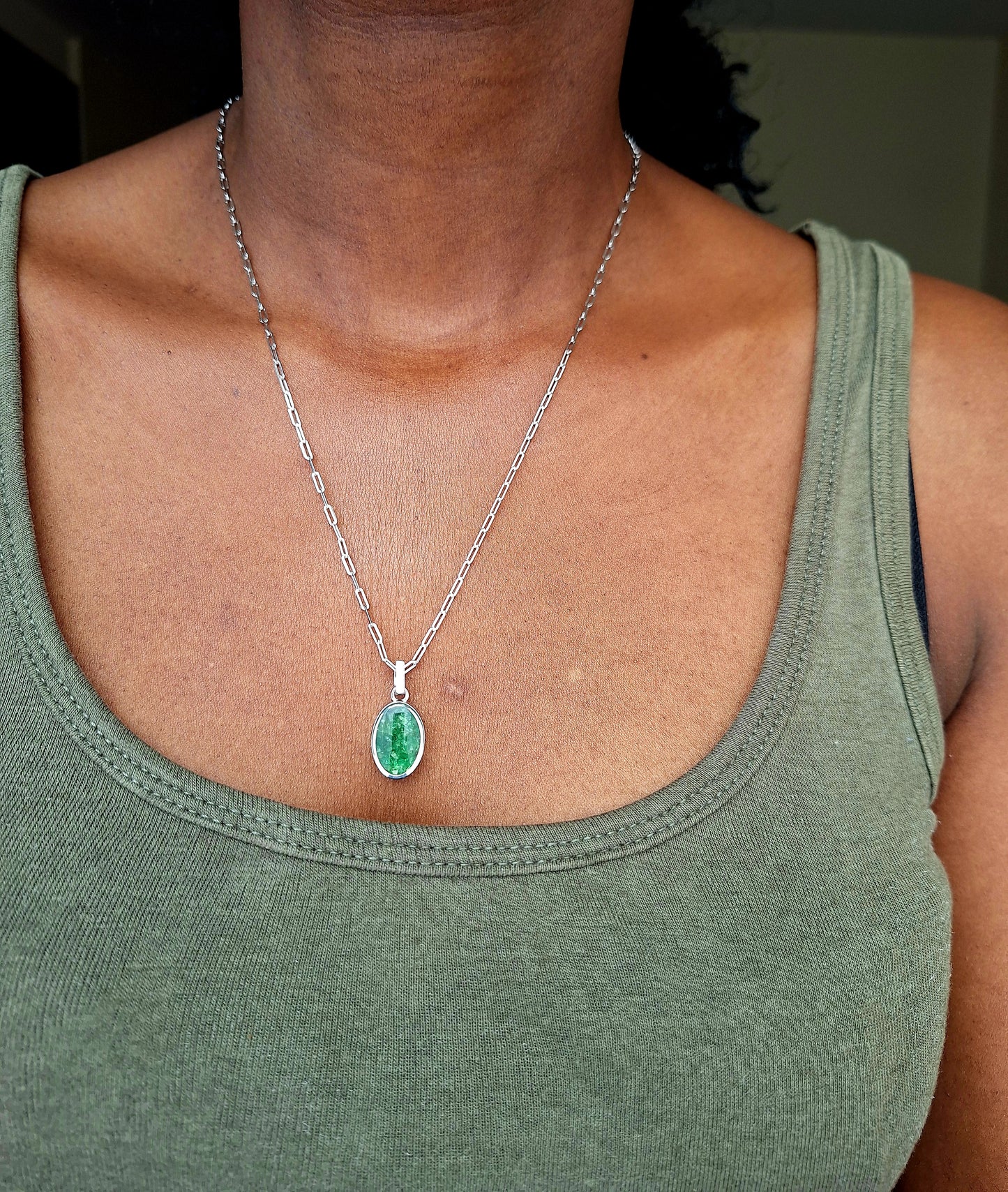 Silver Tsavorite Binti Necklace