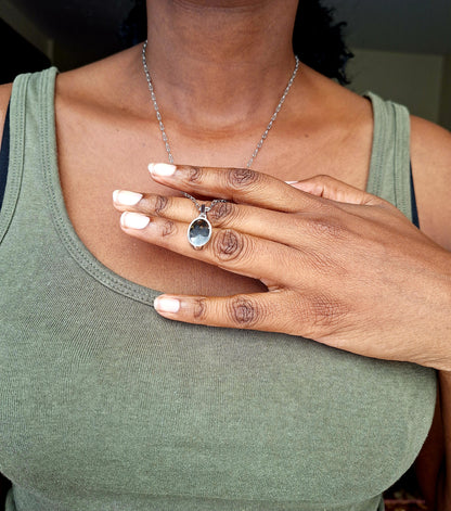 Silver Black Tourmaline Binti Necklace