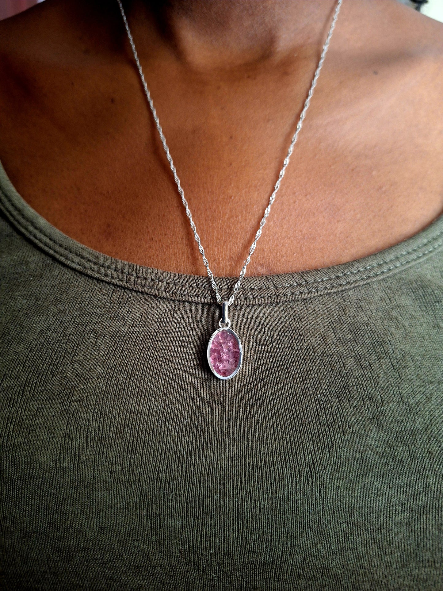 Silver Rhodolite Binti Necklace