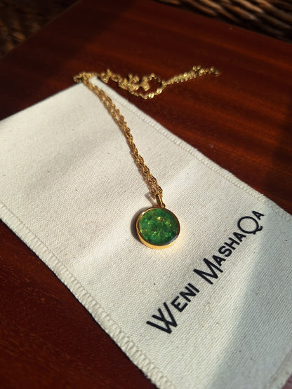 Gold Mini Duara Tsavorite Necklace