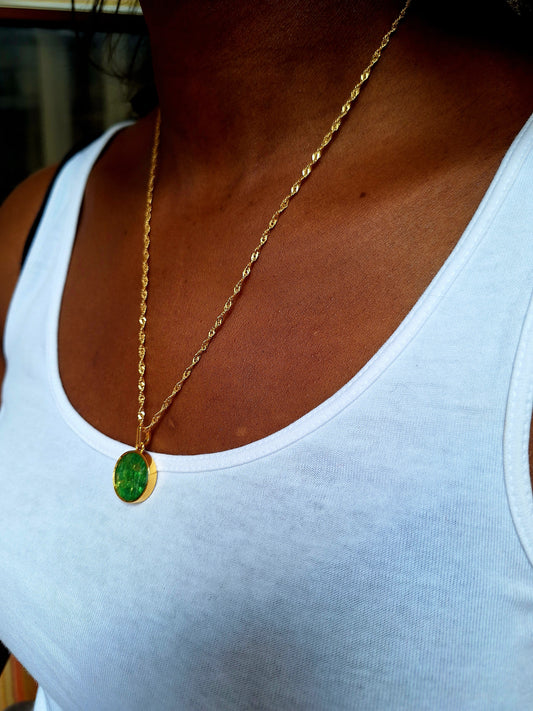 Gold Mini Duara Tsavorite Necklace