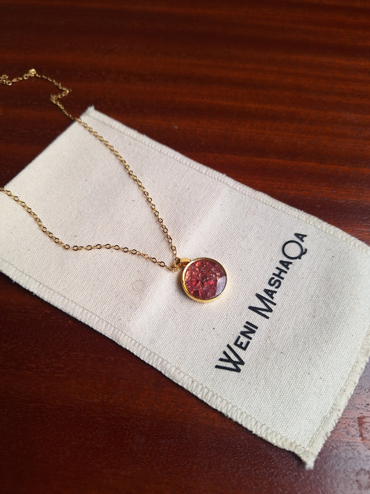 Gold Mini Duara Rhodolite Necklace
