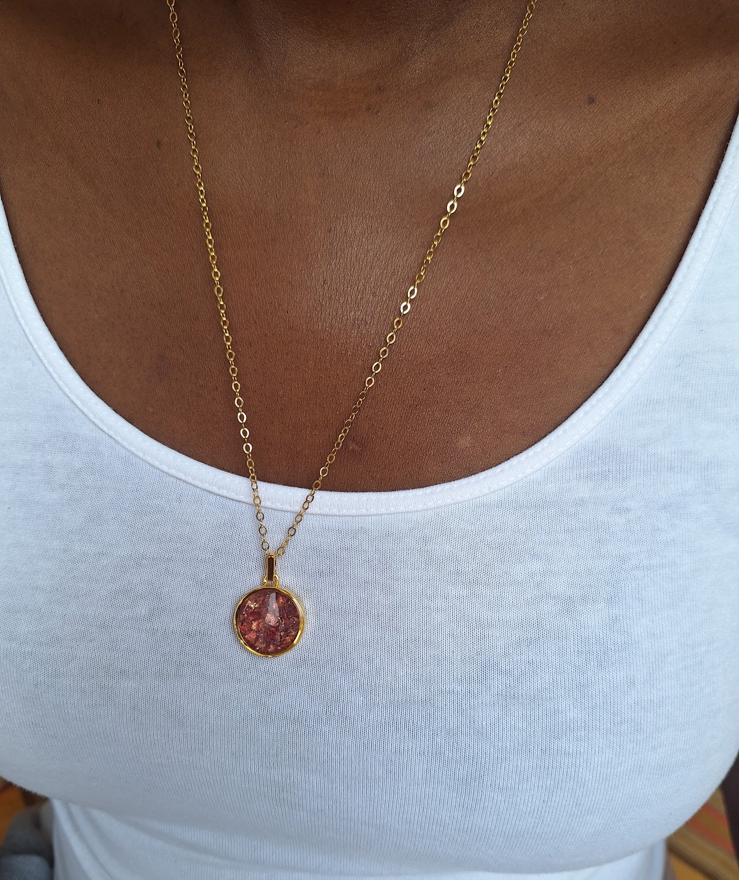Gold Mini Duara Rhodolite Necklace