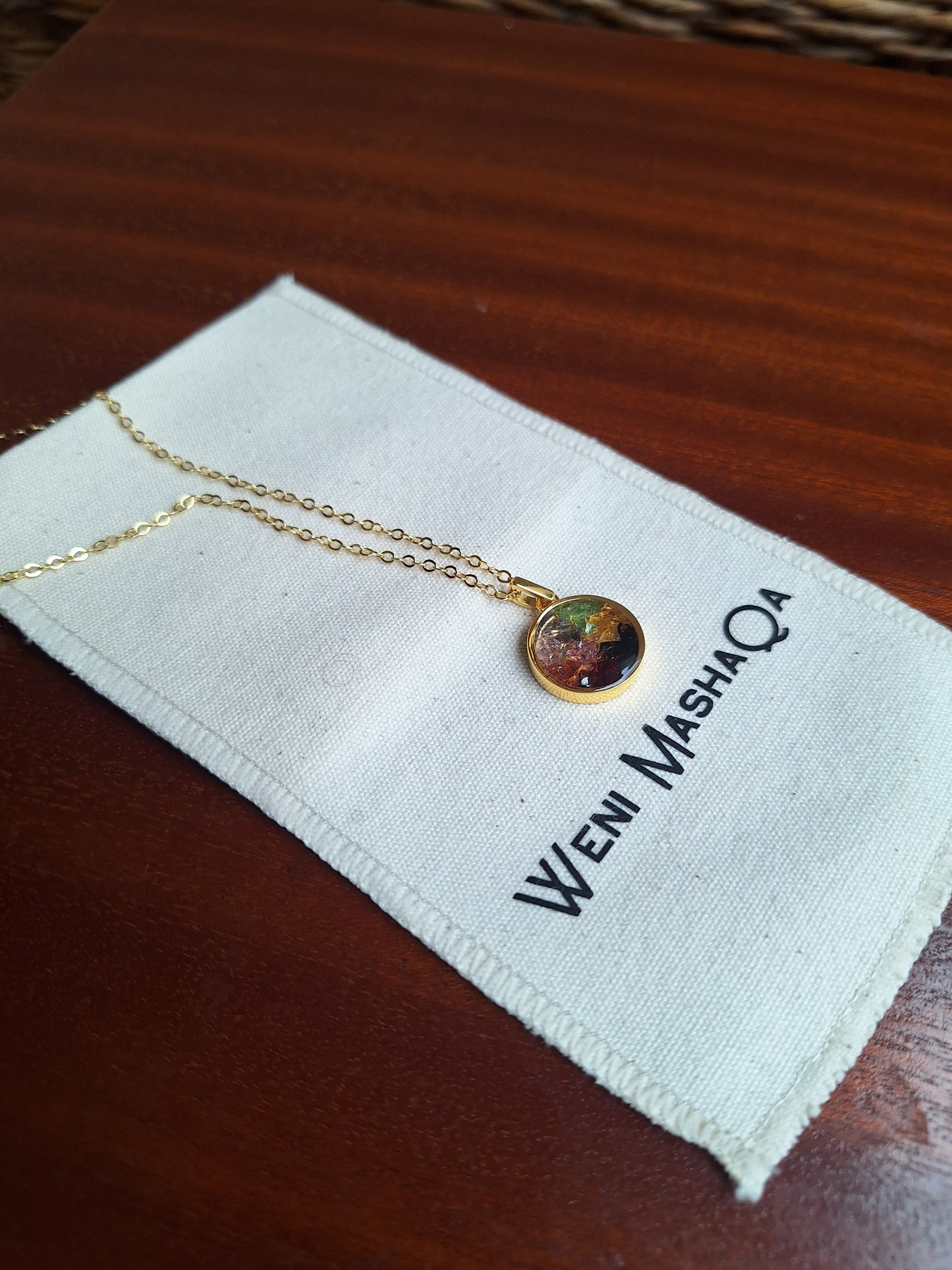 Gold Mini Duara Rainbow Necklace